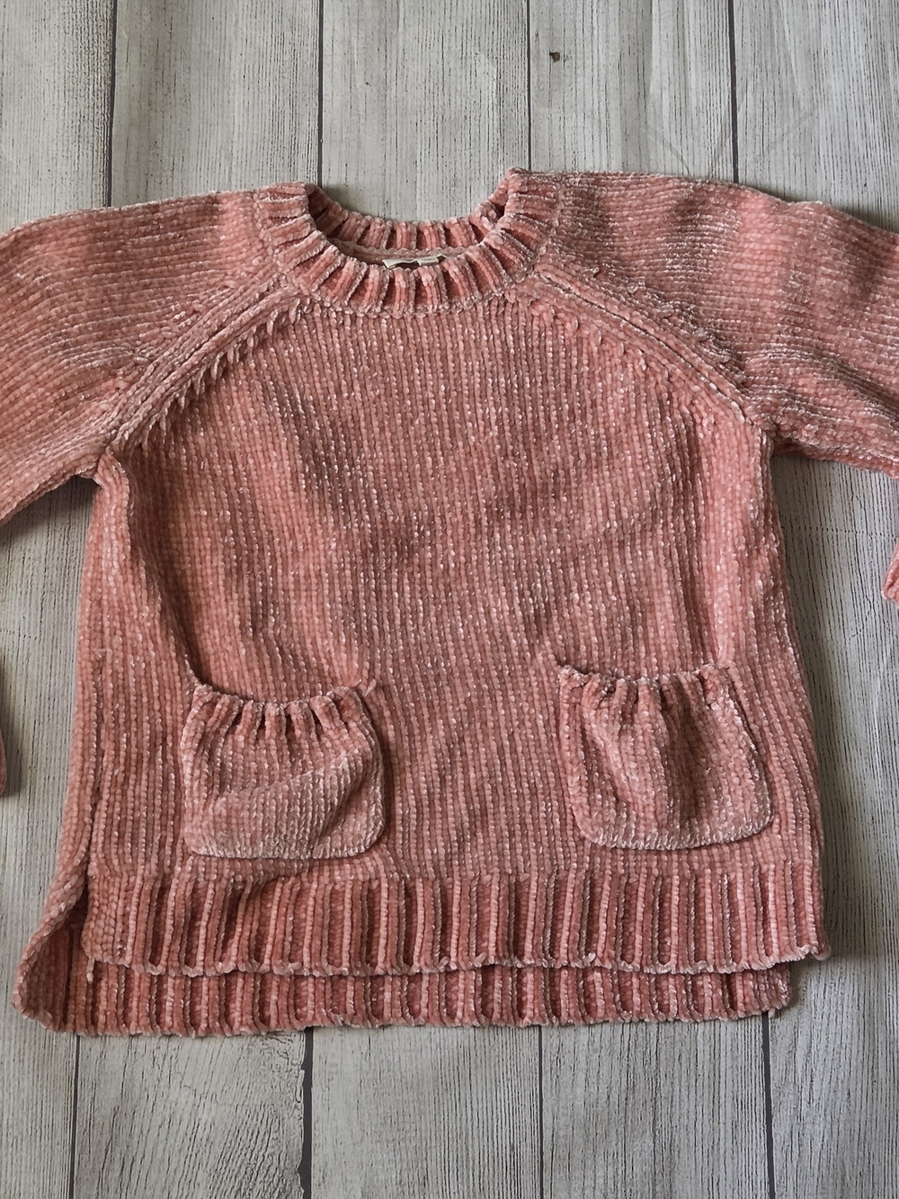 Jessica Simpson Plush Chenille Pocket Sweater - Rose Pink